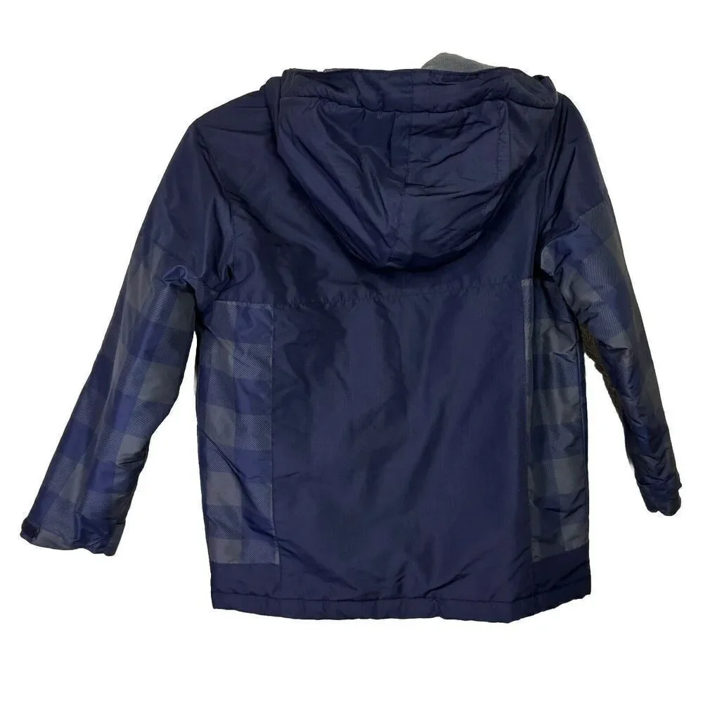Place‎ Boy's jacket Size M (7/8) Blue Winter Hooded excellent condition zip